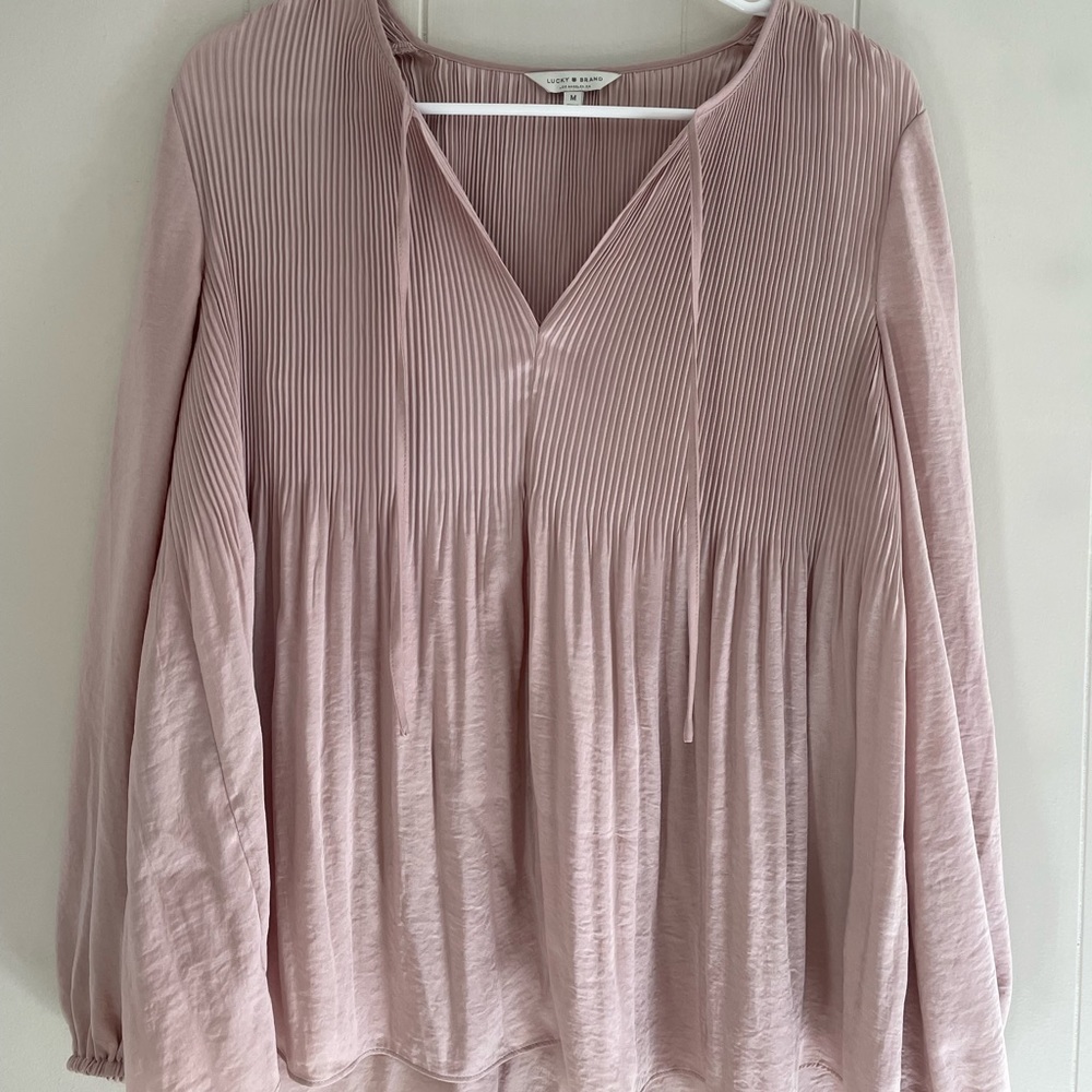 Lucky Brand | Pink Peasant Blouse | MEDIUM | lightly worn